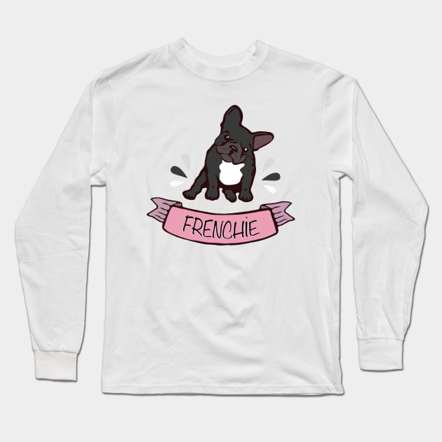 French bulldog for frenchie lover french bulldog white color Long Sleeve T-Shirt by Collagedream